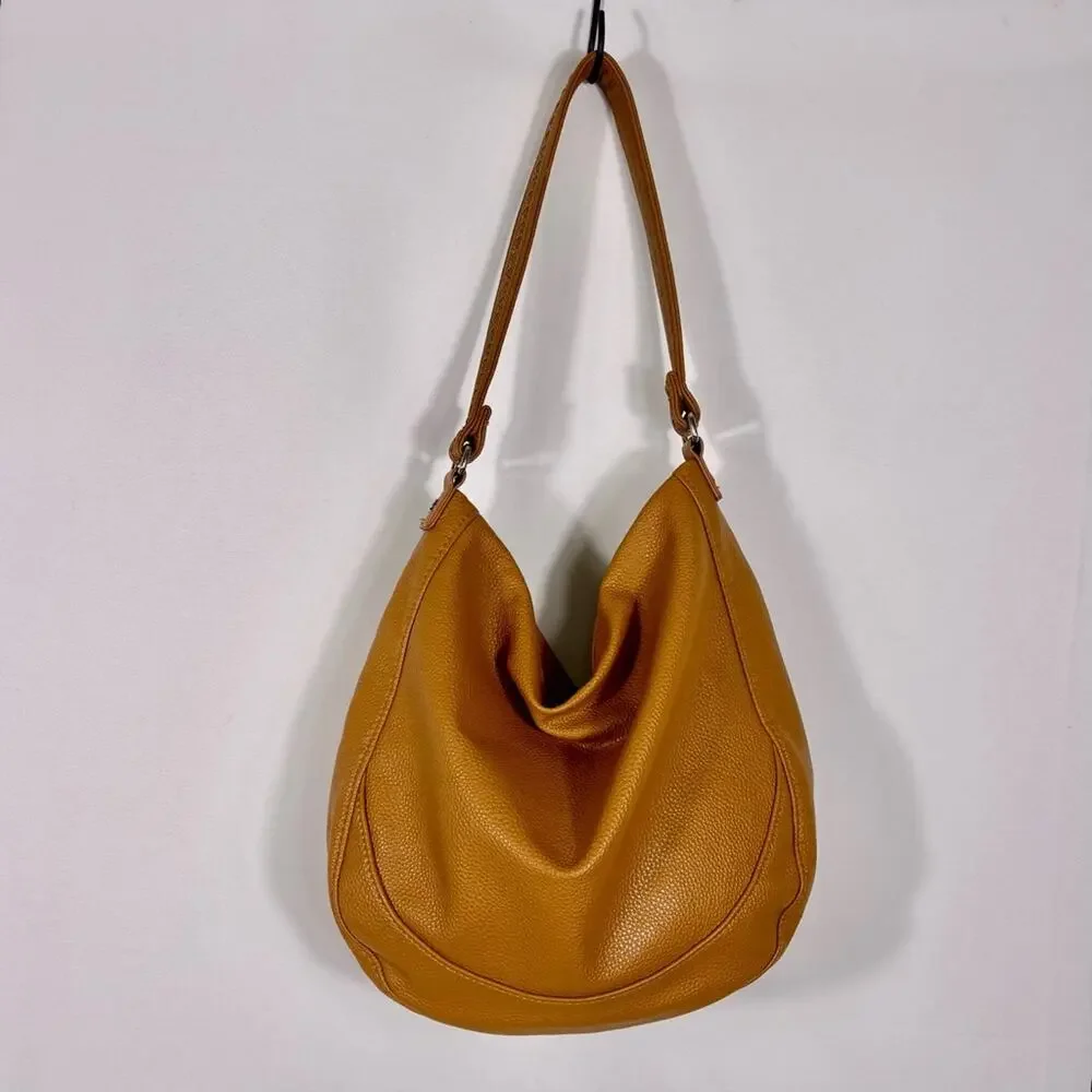 Thirty-One Jewell Tan Faux Leather Hobo Bag Bin10